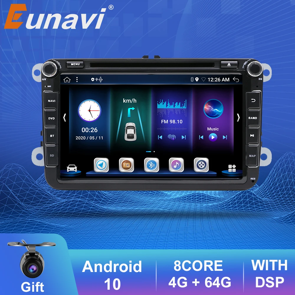 

Eunavi DSP 2 Din Android Car DVD For VW GOLF 5 6 Passat B6 B7 CC Polo Touran T5 Skoda Octavia Tiguan Amarok GPS Radio Player