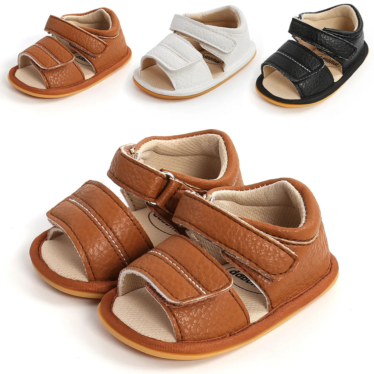 

Newborn Baby Boy Sandals Summer Shoes Baby Sandals Rubber Soles Crib Shoes Toddler Shoes First Walkers 0-18M