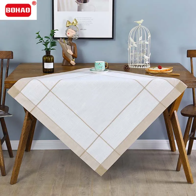 

BOHAO85*85 Square Tea Table Cloth Simple American Style Small Fresh INS Household Tablecloth Party Decoration Dining Table Cover