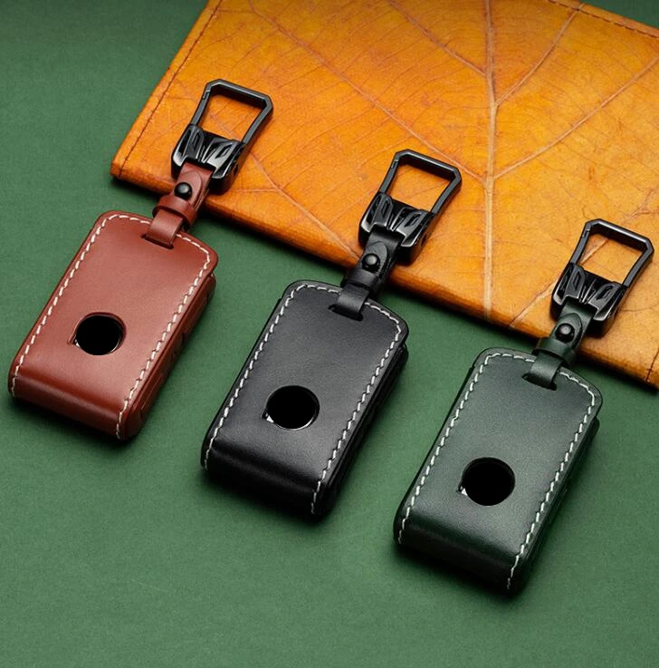 

Car Leather Smart FOB Key Protective Wallet Bag Key Case For Volvo XC40 XC60 S90 XC90 V90 2017 2018 2019 T5 T6 T8 Accessories