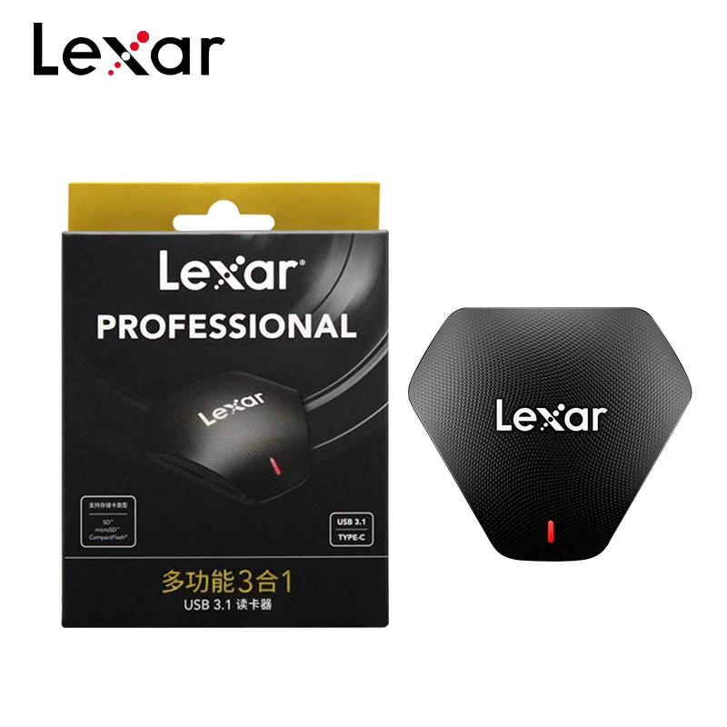 Высокоскоростной оригинальный кардридер Lexar 3-в-1 USB 3.1 Type-C поддержка карт micro SD