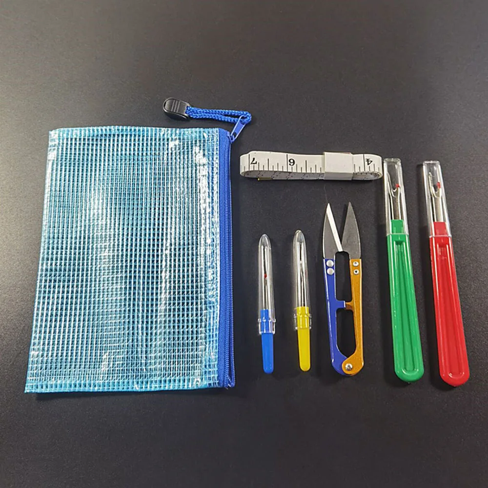 

7Pcs Sewing Tool Kit Sewing Machine Accessories Including Tape Remover Scissors Storage Bag Soft Ruler for Sewing DIY Crafts