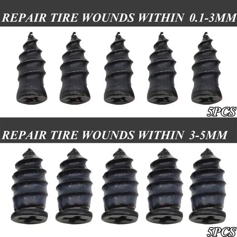 10pcs Gumminägel Vakuumreifen Reparaturnagelstecker Stecker Reparaturstreifen Dichtungen Auto Motorradfahrradrad Reifen Reparaturkits