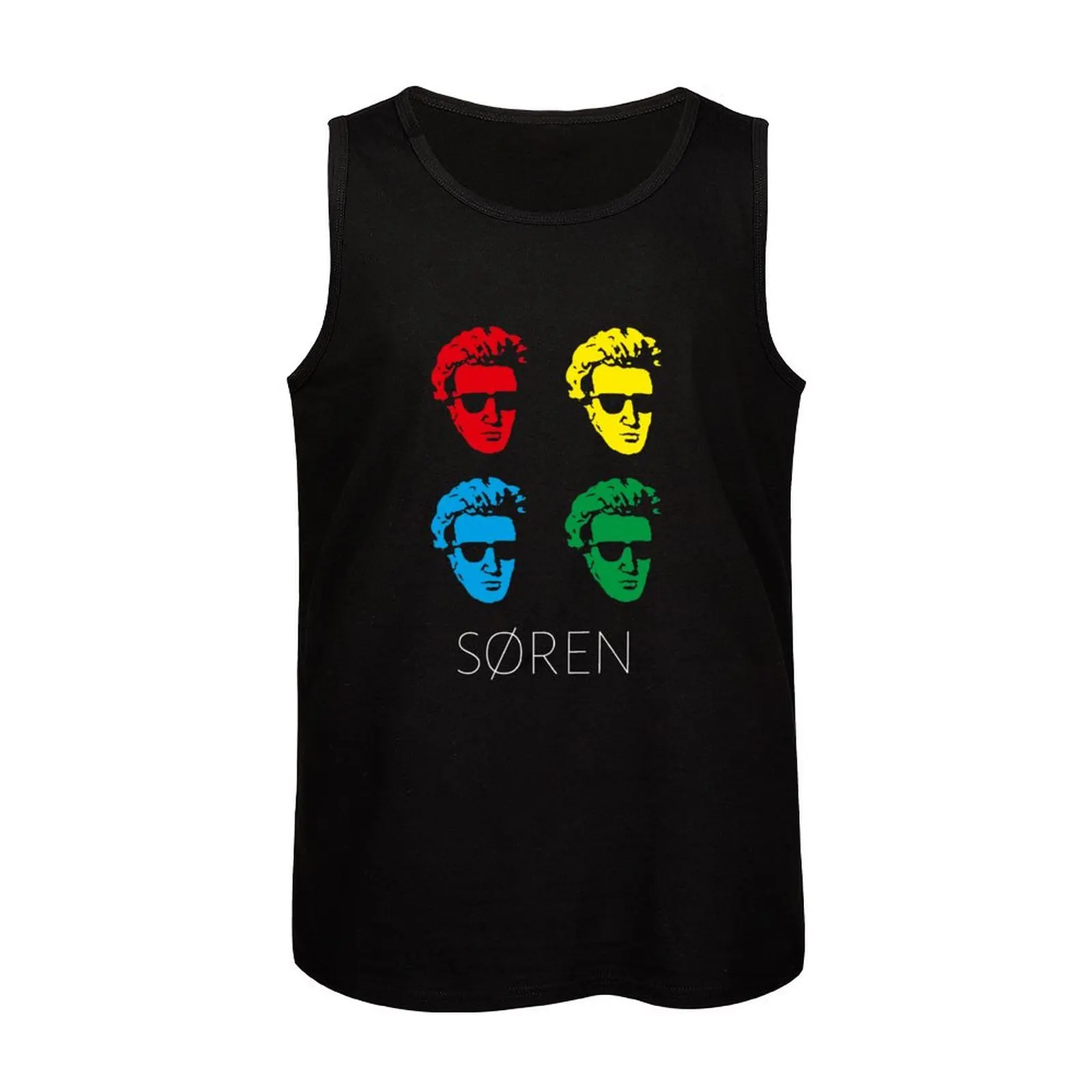 Soren Kierkegaard - Pop Art Portraits Майка Мужские спортивные рубашки без рукавов Мужская одежда