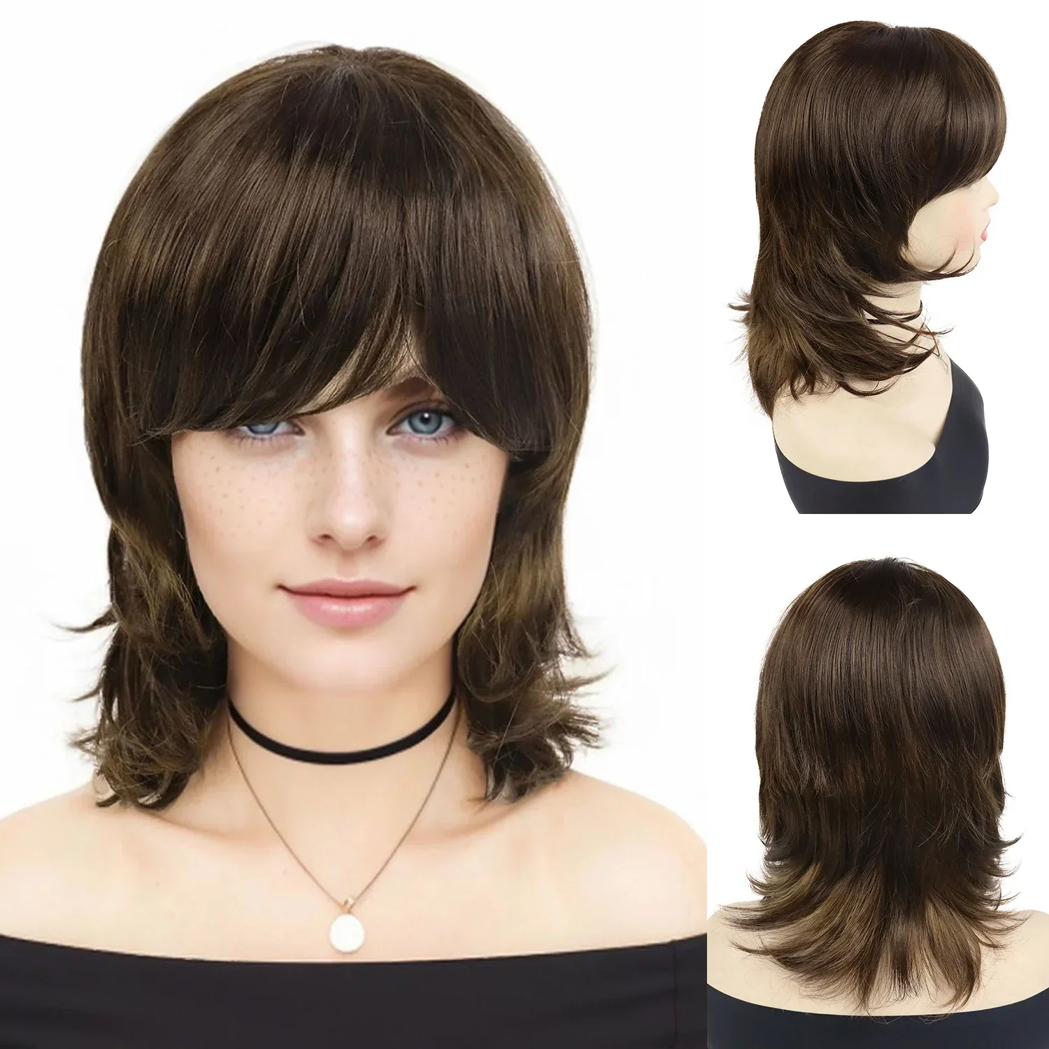 Смешанные коричневые парики для женщин синтетические волосы парик длиной до