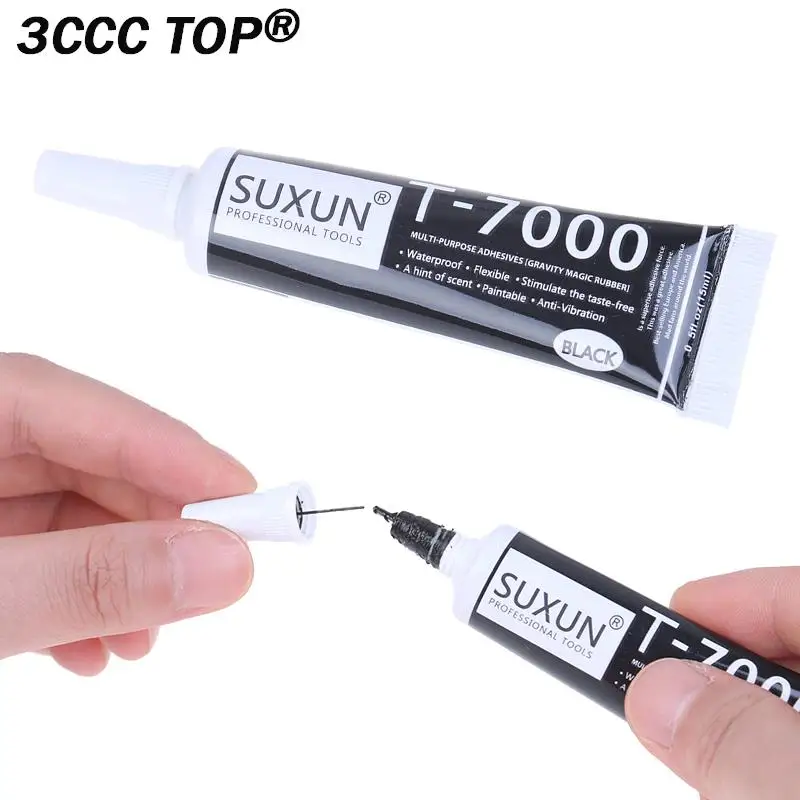 15 мл T7000 клей, супер эпоксидная смола, черный корпус, резиновый герметик для фотоэкрана, керамическое стекло, кожа, пластиковый ремонт