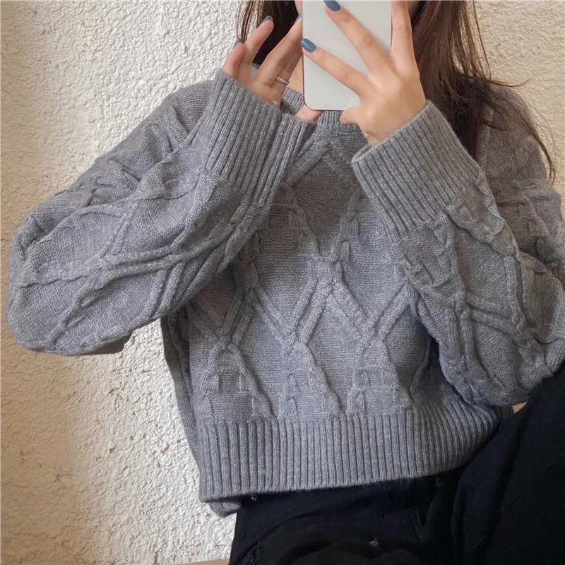 

Loose Autumn Sweater Women 2022 New Korean Elegant Knitted Sweater Warm Female Pullovers Fashion Solid Tops Women's clothing