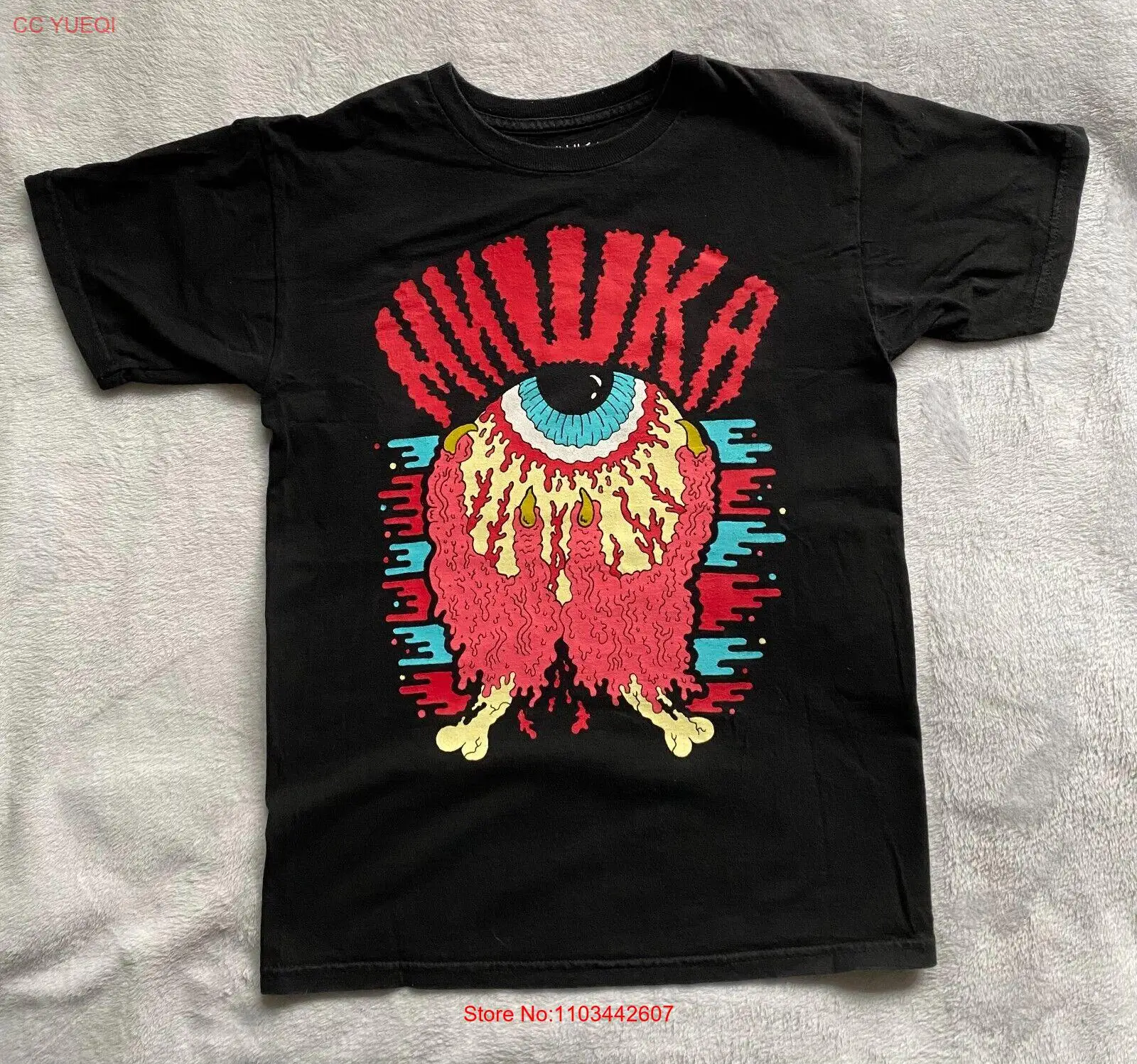 Черная футболка Mishka MNWKA Eye Collab. с Грегори Бимида Размер Маленький Винтаж