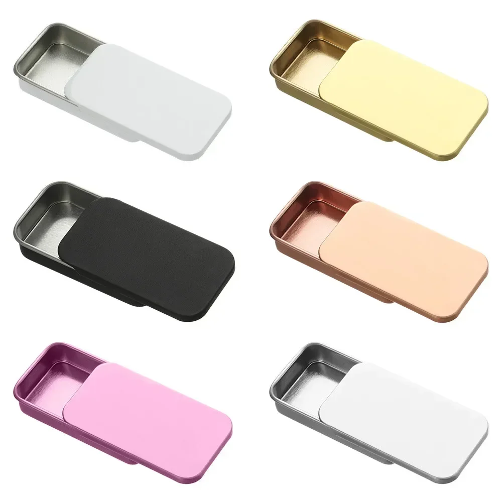 1 шт. металлическая прямоугольная пустая мини-жестяная коробка жесть Push чехлы для