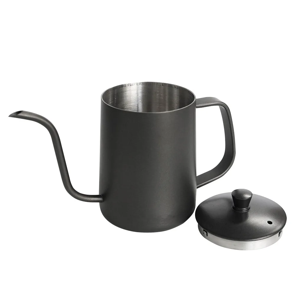 

600ML Pour Over Drip Coffee Kettle Black Hand Pour Pot Gooseneck High-Quality Stainless Steel Household Tea Pot Thin Mouth