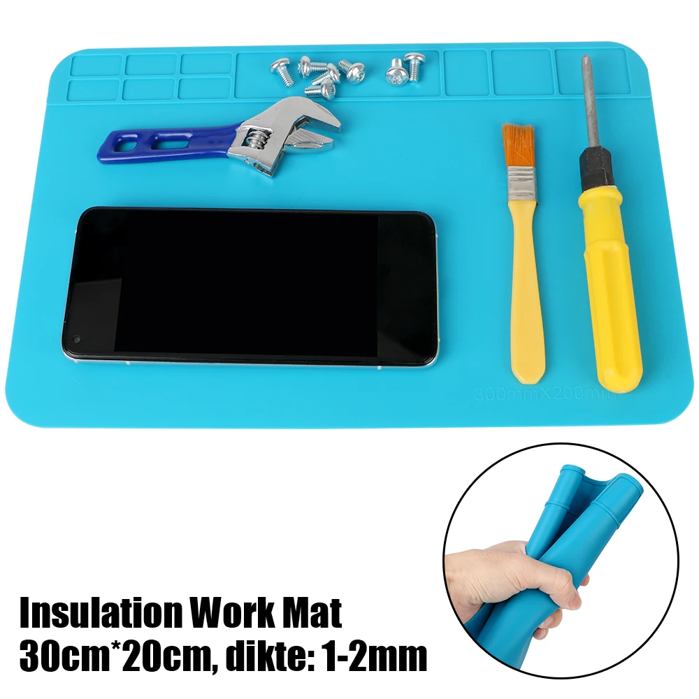 

Working Repair Pad Heat Insulation Soldering Mat With Magnetic Section 30x20cm