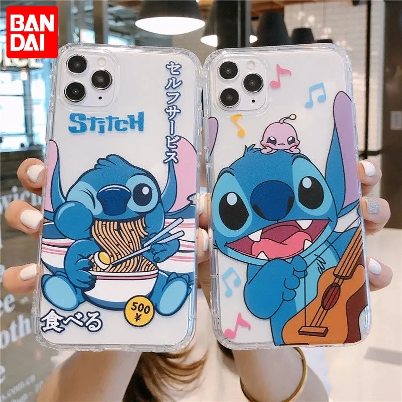 

Bandai Creative Cartoon Funny Stitch Clear Silicon Mobile Phone Case For iPhone XR XsMax 8Plus 11 12 13 13 Pro Max Cover