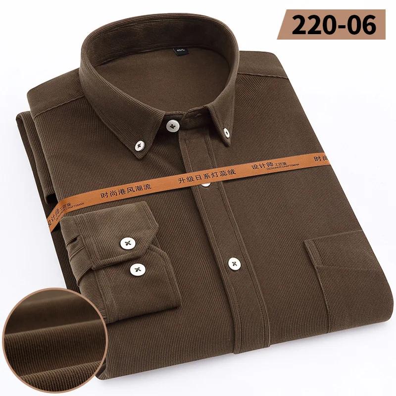 Korean Autumn and Winter Men's Corduroy Shirt Upgrade Thickened Casual Shirt Men's Retro Style Loose Long Sleeve Shirt