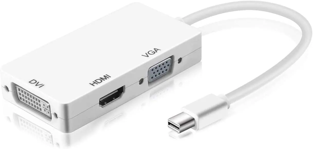 

Cabo adaptador 3 em 1 porta Thunderbolt Mini Displayport HDMI DVI VGA DisplayPort para Mac MacBook Air iMac Surface Pro placa d