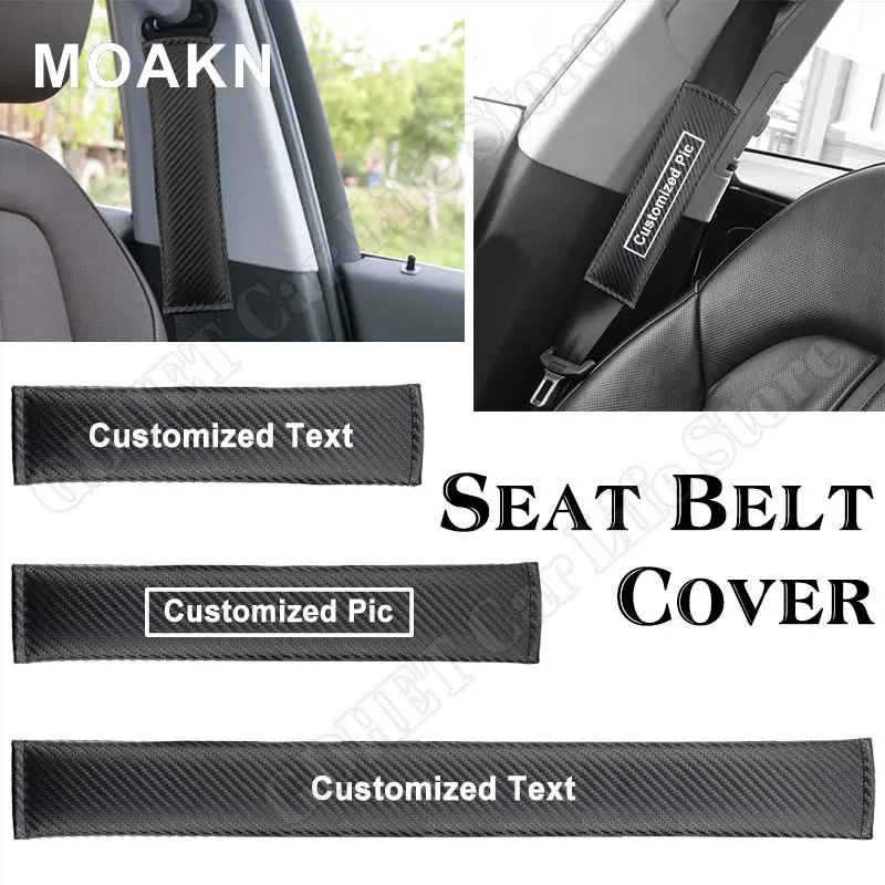 

Car Seat Belt Cover Safety Belt Shoulder Cushion Auto Protection Pad Emblem Text Customized Cover Universal Accessories Interior