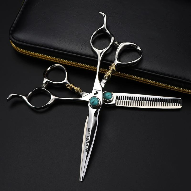 

6.0 Neptune Double-sided Swordback Hairdressing Scissors Haircutting Scissors Flat Scissors Bangshaft Scissors Dental Scissors