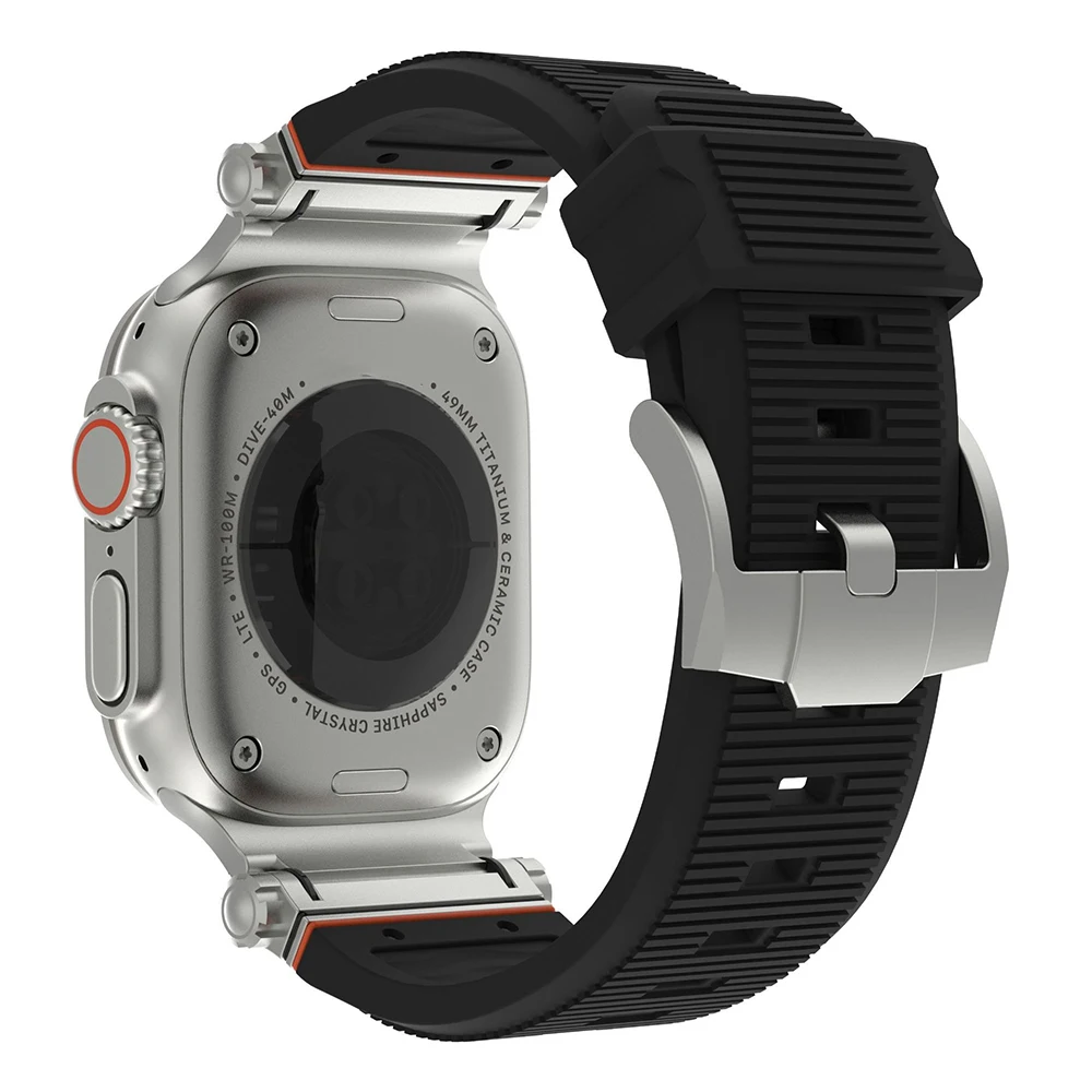 Силиконовый ремешок шириной 26 мм для Apple Watch 10 46 Ultra 1 2 49 Мужской спортивный Iwatch Series