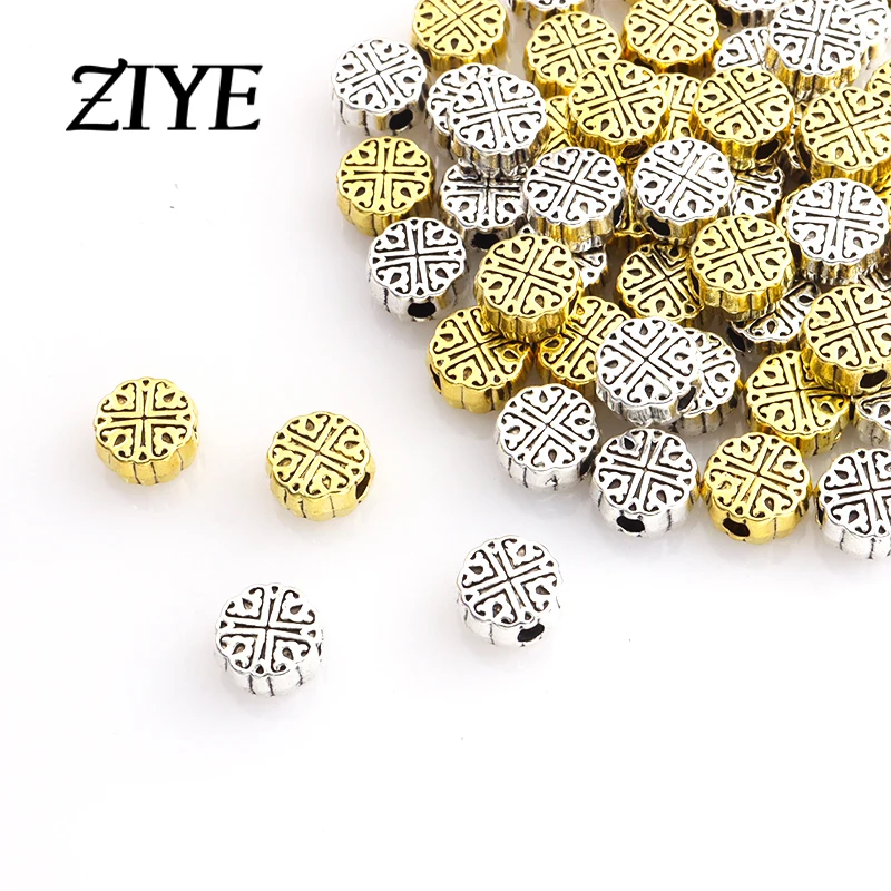 

15pcs Vintage Tibetan Silver/Gold Color Spacer Beads for Making DIY Handmade Jewelry Accessories Supplies Metal Loose Beads Bulk