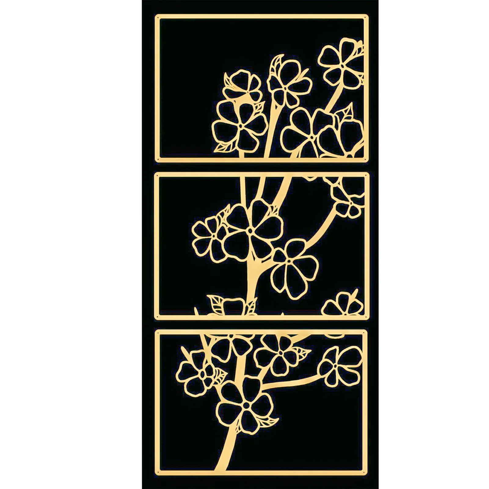 

3pcs Plum Blossom Wall Ornament Modern Style Iron Art Hanging Decor for Bathroom Door Hanging Ornament