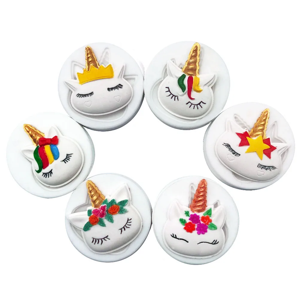 

Unicorn shape silicone mold fondant DIY soft clay epoxy modeling tool