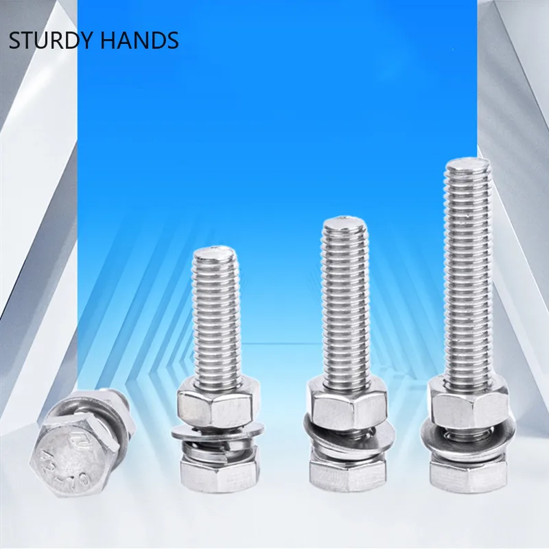 

Винты с шестигранной головкой из нержавеющей стали, гайки, плоские шайбы, блокировочные шайбы, наборы шестигранных болтов, набор аппаратных...