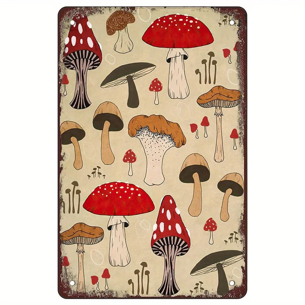 

B New Tin Sign Creative Funny Novelty The Mushroom Fan Club Retro Wall Decor Garden Man Cave Cafes Office Store Pubs Club Sign