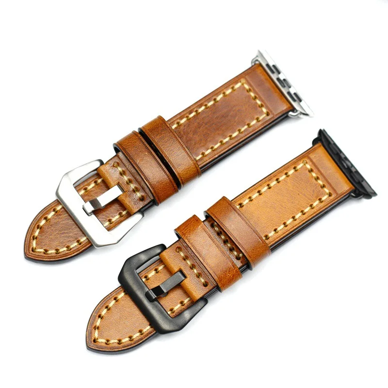 Strap for Apple watch band 45mm 41mm 44mm 40mm High quality Genuine leather correa bracelet 42mm 38mm Aple iwatch 7 6 5 4 3 SE