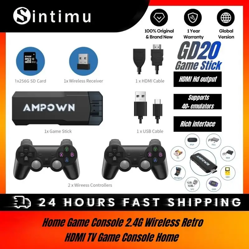 

GD20 Game Console 2.4G Wireless Retro 4K HDMI High-definition Output TV Game Console Supports 40+emulators For Home Consoles