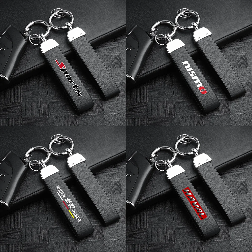 

Luxury Leather Car Logo Keychain KeyRings Key Holder Key Tags Auto Accessories For Mini Cooper one r50 f56 s r53 r56 etc