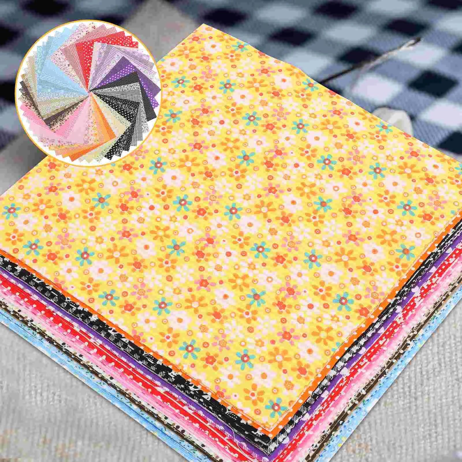 

Fabric Sewing Cotton Patchwork Floral Squares Quilting Sheets Diy Craft Bundles Crafting Printed Pattern Star Stripe Bundle Dot