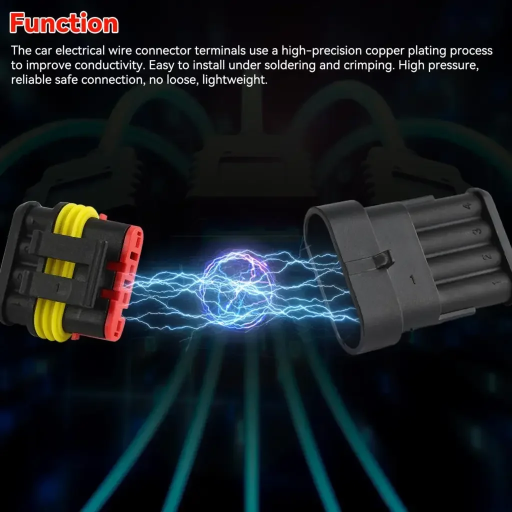708 шт. 1 2 3 4 5 6-контактный разъем Super Seal AMP электрический автомобильная