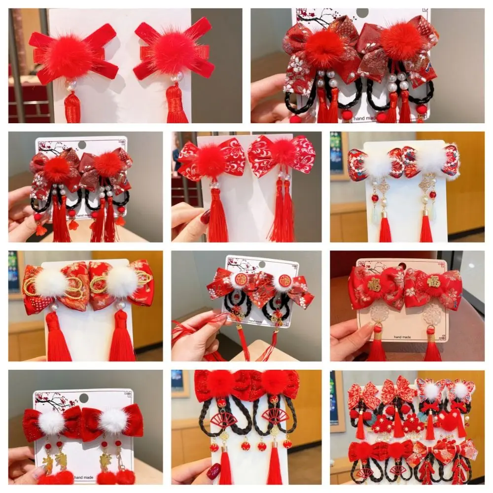 Аксессуары для волос детская новогодняя заколка головной убор ханьфу новогодние