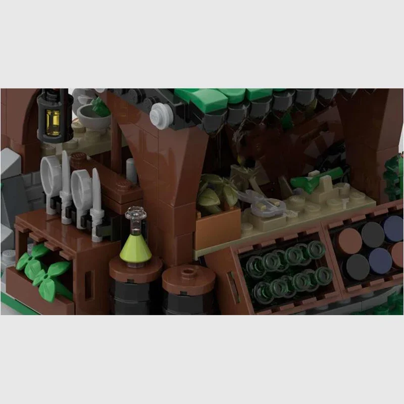 Магазин аптеки средневековая деревня травяной сад moc уличный рынок кирпичный