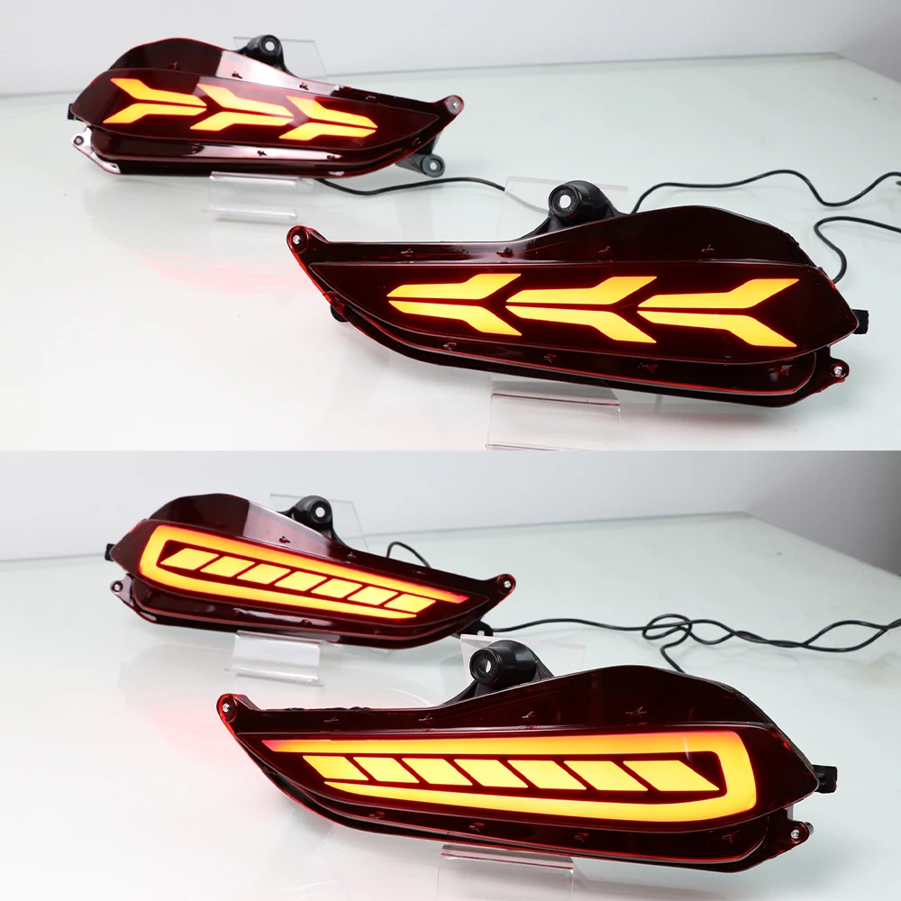 

Nice 1 Pair LED Reflector Rear bumper driving lights Rear running light Braking lights For Toyota Yaris 2017 2018 2019
