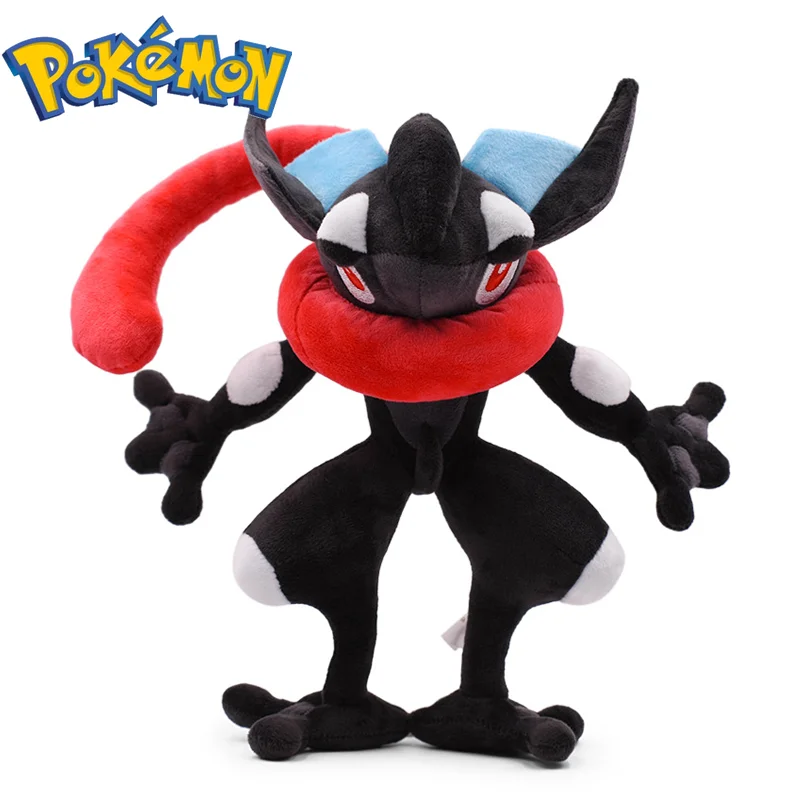 

28cm Cute TAKARA TOMY Pokemon Greninja Plush Toy Soft Stuffed Anime Black Ninja Frog Doll Home Decor Christmas Kids Gifts