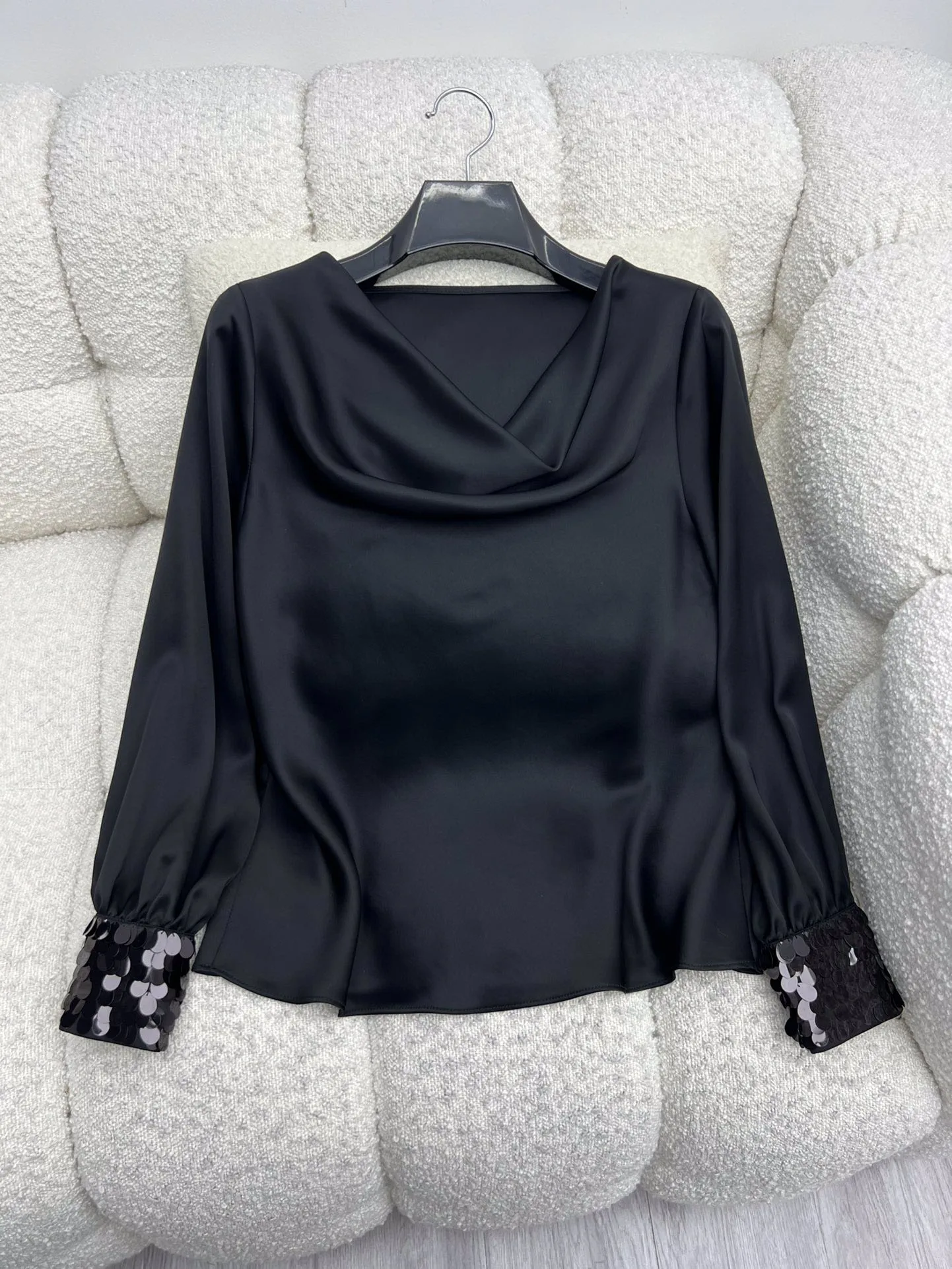 Высококачественная новая женская одежда на лето и осень 2024 удобный топ из шелка с