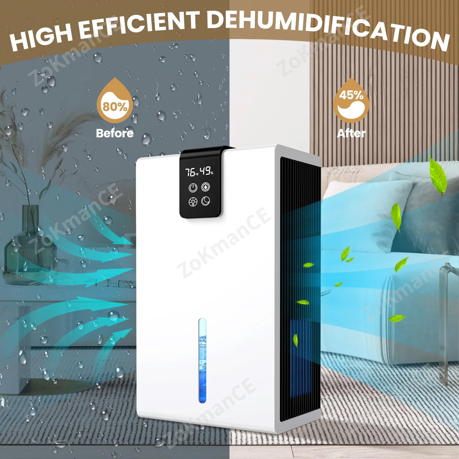 Осушители для дома 118 унций 980 кв. футов с мониторингом влажности осушители