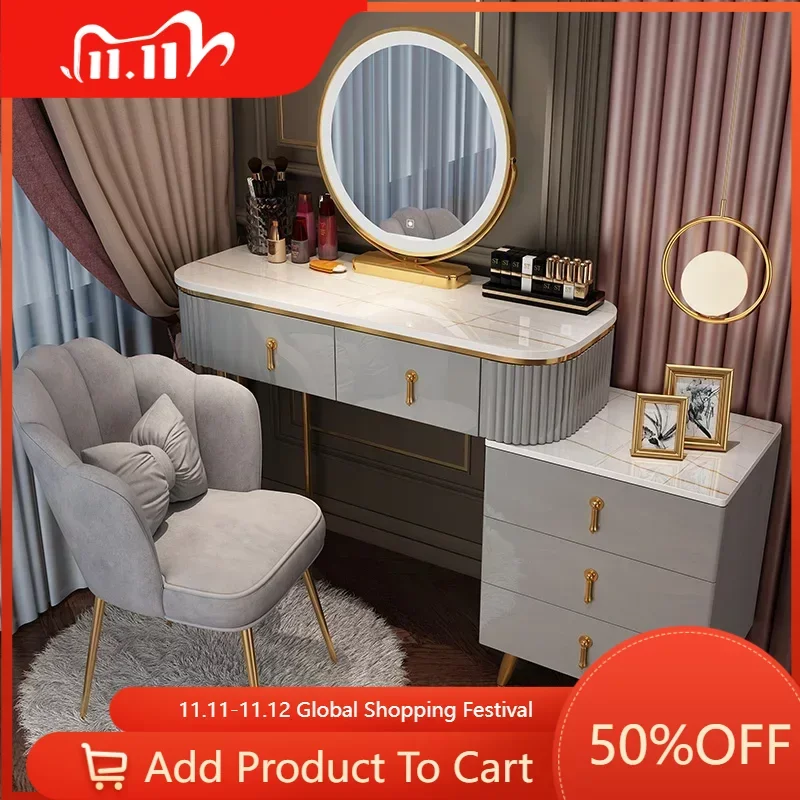 

Nordic Modern Small Dressing Table Apartment Minimalist Bedroom Dressing Table Light Luxury Toaletka Do Sypialni Home Furniture