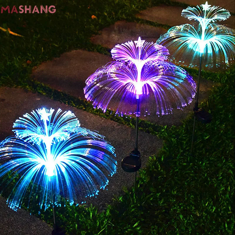 

7 Colors Changing Garden Jellyfish Lights Double-Layer Solar Pathway Led Jellyfish Lamp Outdoor Waterproof Landscape Lighting