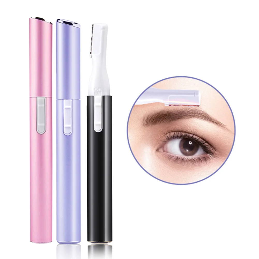 

1pc Hair Remover Electric Eyebrow Trimmer Scissors Men Shaving Cutting Machine Lady Make up Shaver Mini Razor For Women