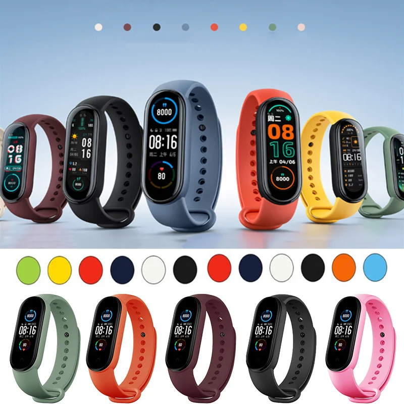 

Silicone Bracelet for Xiaomi Mi Band 6 5 4 3 Sport Wristband Mi Band 5 6 Band4 replacement straps For mi band 3 Smart watch band