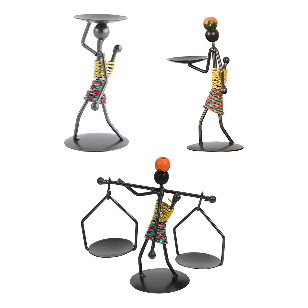 

Candlestick Home Table Decors Decorating Props Candlesticks Candleholder Adornments American Style Retro Dining