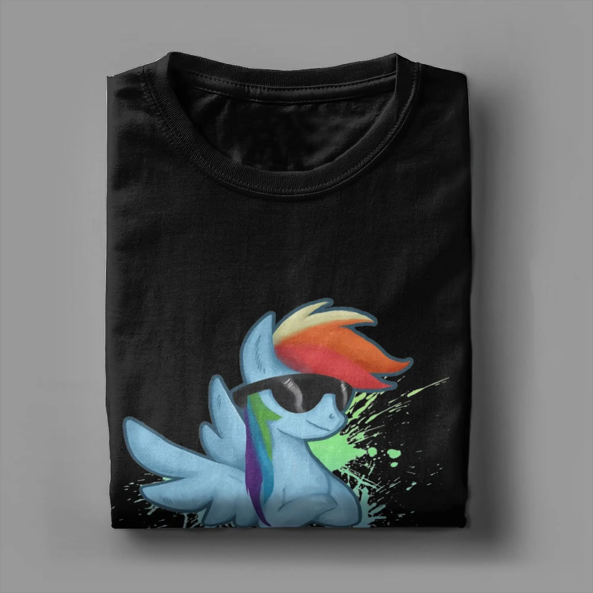 Rainbow Dash Deal With It MLP T Shirt Unisex Cotton Tops Shirts Fashion Round Neck Short Sleeve