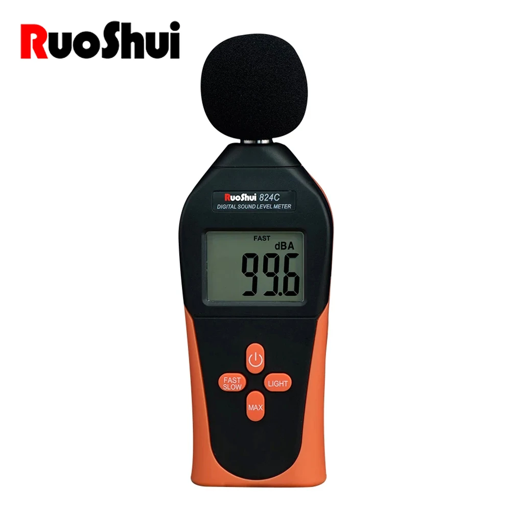 

RuoShui Decibel Meter Sound Pressure Level Reader Digital Sound Level Meter Auto Range Noise Detector High Precision Medidor