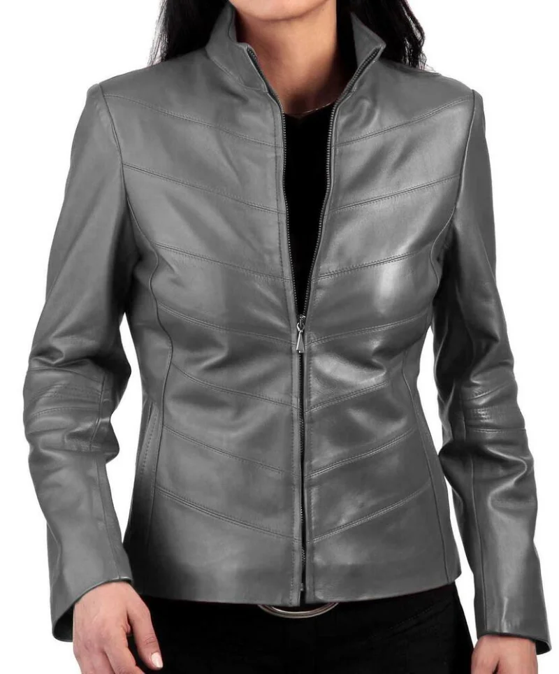 100% Real Sheepskin Women Leather Jacket Biker Leather Coat Genuine Leather Outwear