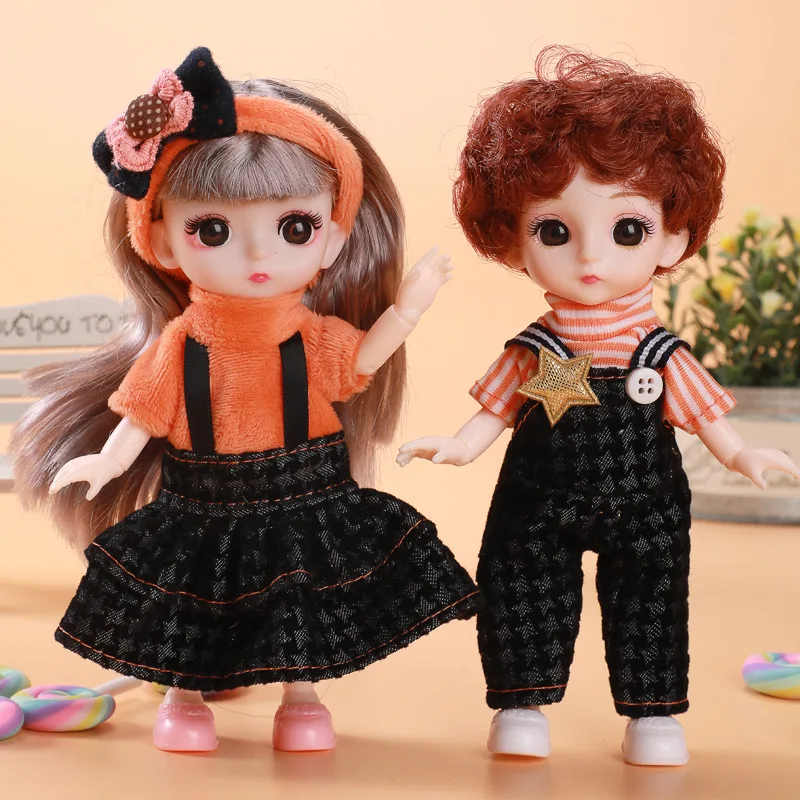 

New Bjd Doll 17 Cm 13 Joints Movable 3D Eyes 1/12 Flexible Joints Fashion Doll And Toys For Girl DIY Christmas Birthday Gift