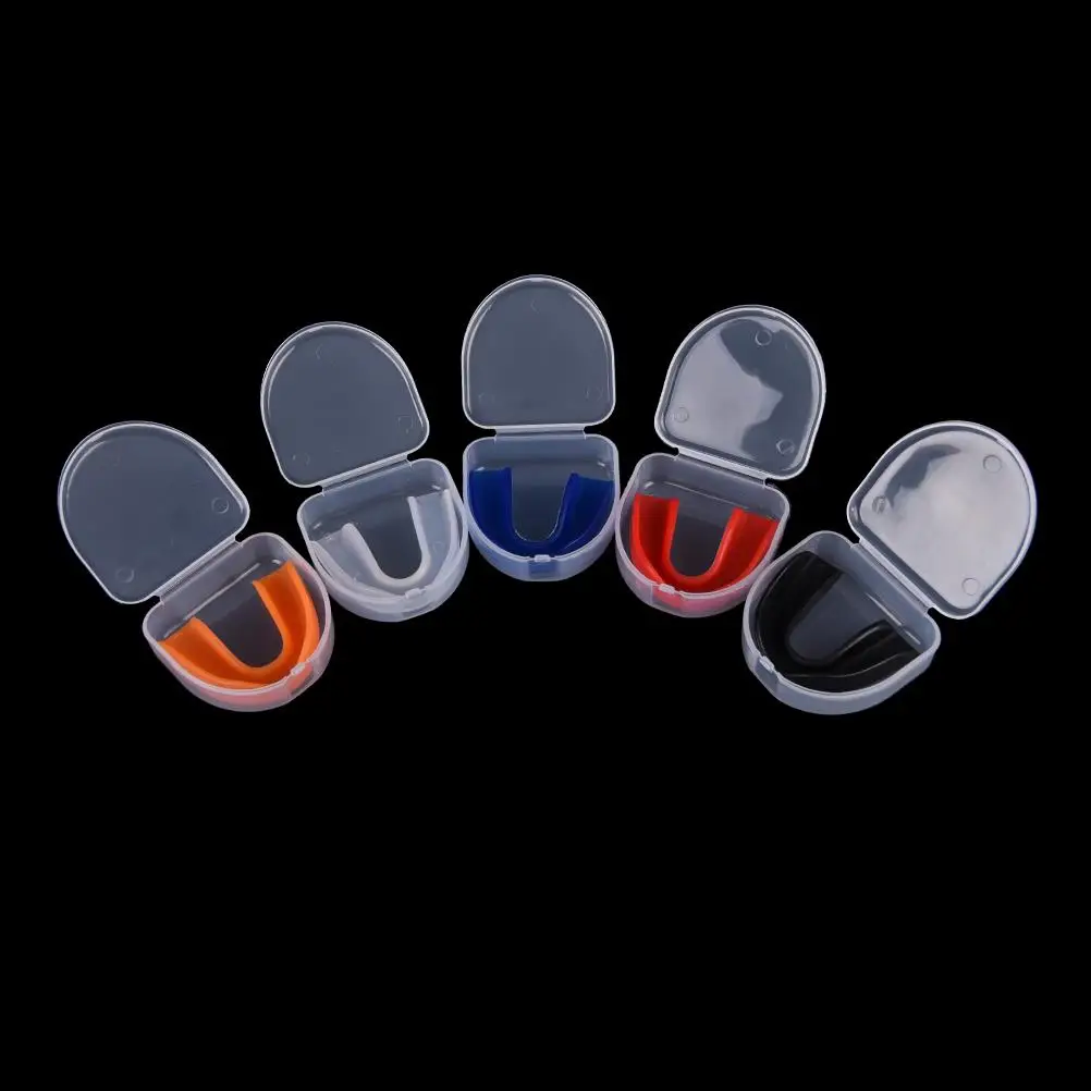 

Sports Mouth Guard Teeth Protector Adults Mouthguard Tooth Brace Protection Basketball Rugby Boxing Karate With Plastic Case Box