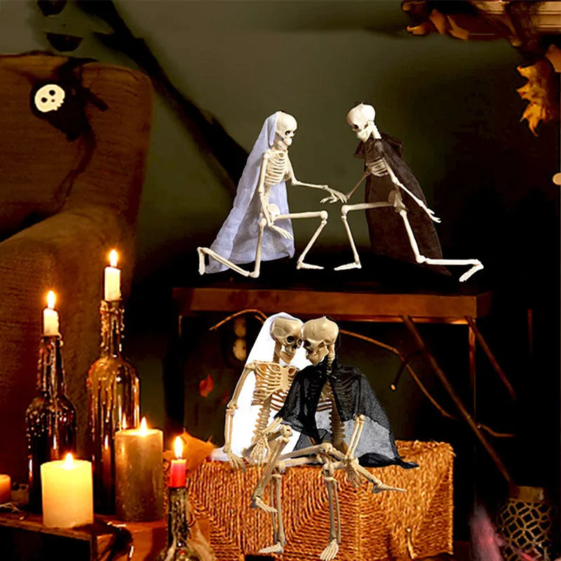 

40m Halloween Skeleton Artificial Human Skeleton Plastic Skeleton Ghost Groom Bride Couple Halloween Skeleton Horror Scary Props