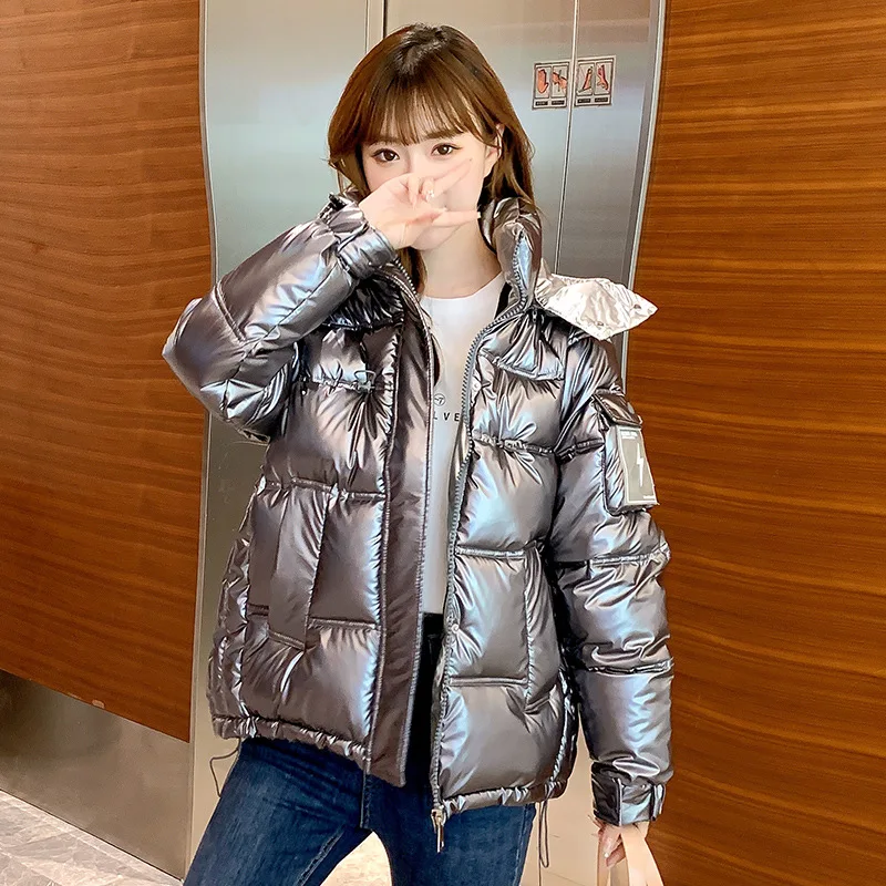 Elegant Temperament 2023 Short Hooded Cotton Cotton Korean Temperament Commuter Bread Cotton Zipper Ladies Cute Pink Jacket
