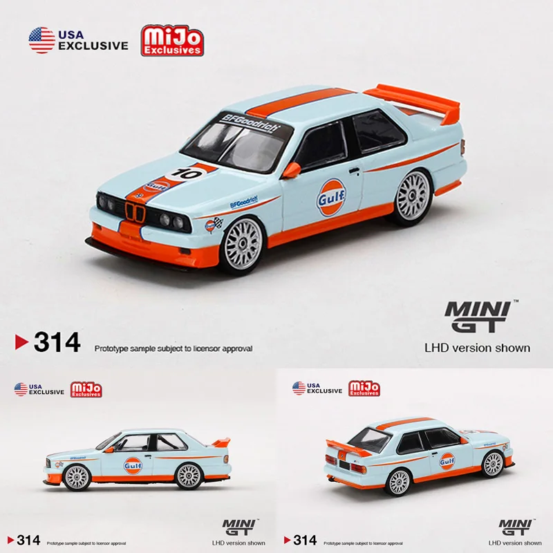 

MINI GT US Edition Limited Edition 1:64 M3 E30 Bay 10 автомобиль из сплава персика модель 314 #